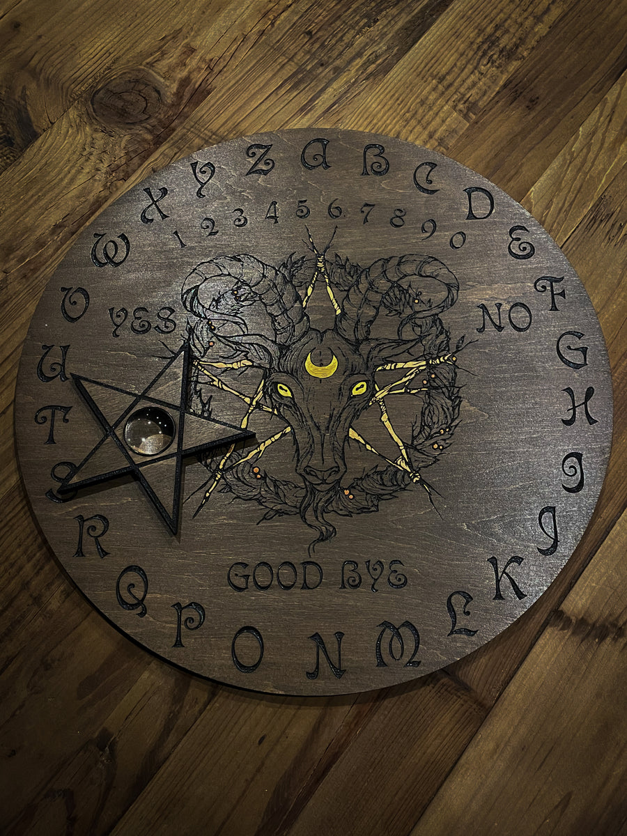 Round Baphomet Ouija board